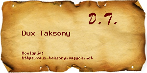 Dux Taksony névjegykártya